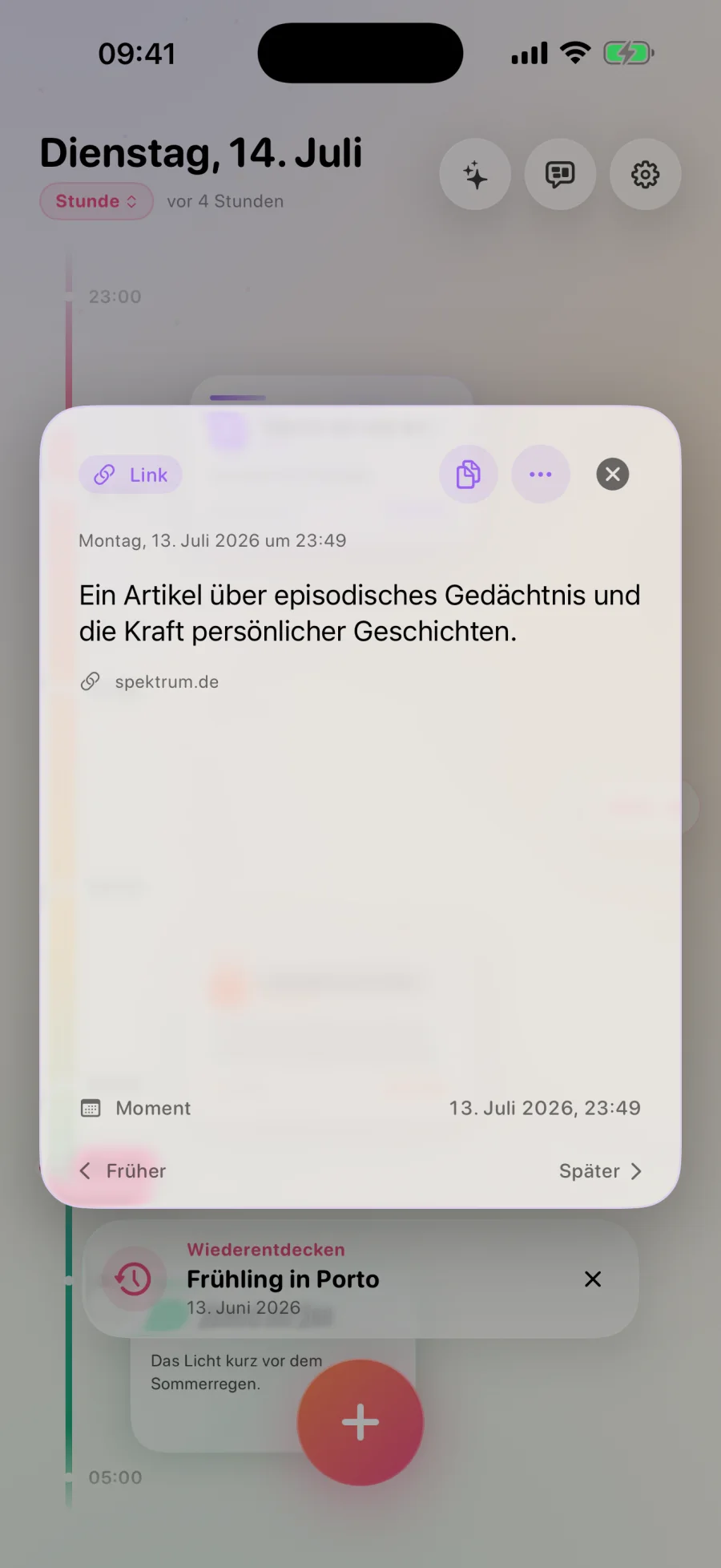 Detailansicht eines Moments